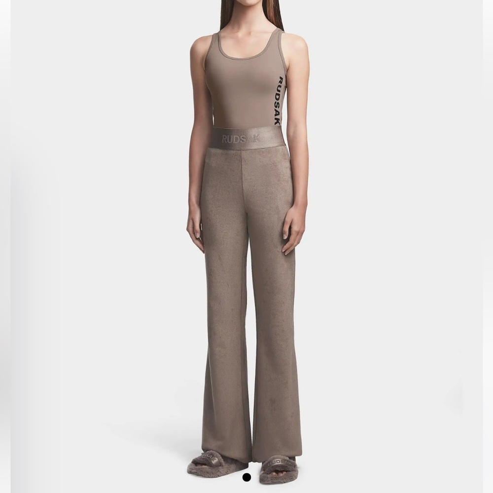 RUDSAK Flare  Faux Suede Pants - Cement S NEW $550